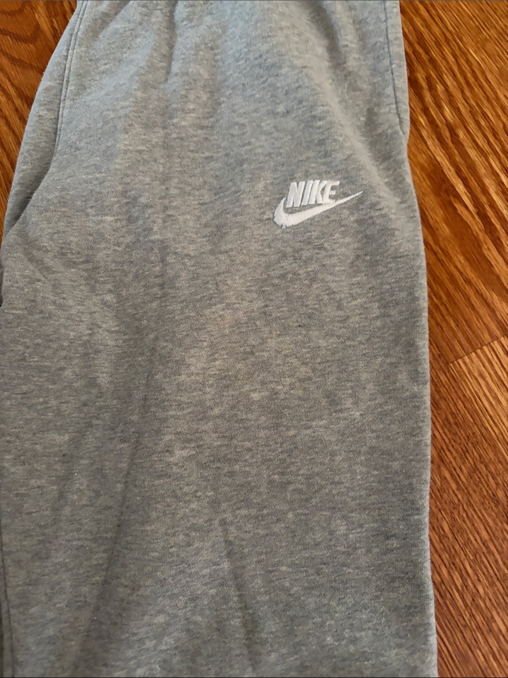 Nike Kids Heather Gray Joggers with White Swoosh